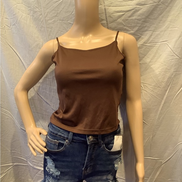 Cropped Brown tank top / Cami by RAG - Picture 1 of 3